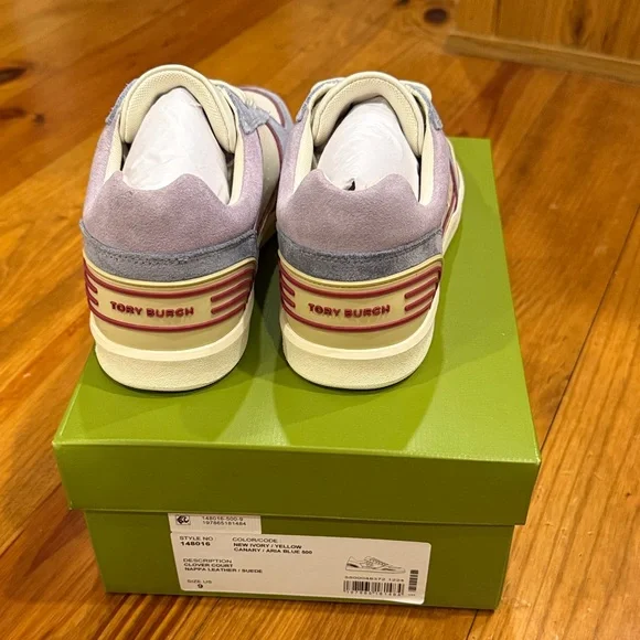 Tory Burch Cream and Purple Sneakers - Picture 2 of 6